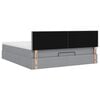 vidaXL Ottoman-Bett mit Matratze & LEDs Hellgrau 160x200 cm Stoff
