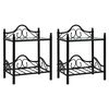 vidaXL Nachttische 2 Stk. Stahl und Hartglas 45x30,5x60 cm Schwarz