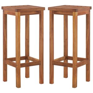 vidaXL Barhocker 2 Stk. Massivholz Akazie