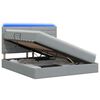vidaXL LED-Speicherbett mit Matratze Hellgrau 140 x 200 cm Stoff