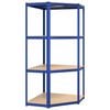 vidaXL Eckregal mit 4 B&ouml;den Blau Stahl & Holzwerkstoff