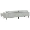 vidaXL Sofa mit Kissen 3 pcs Hellgrau Samt