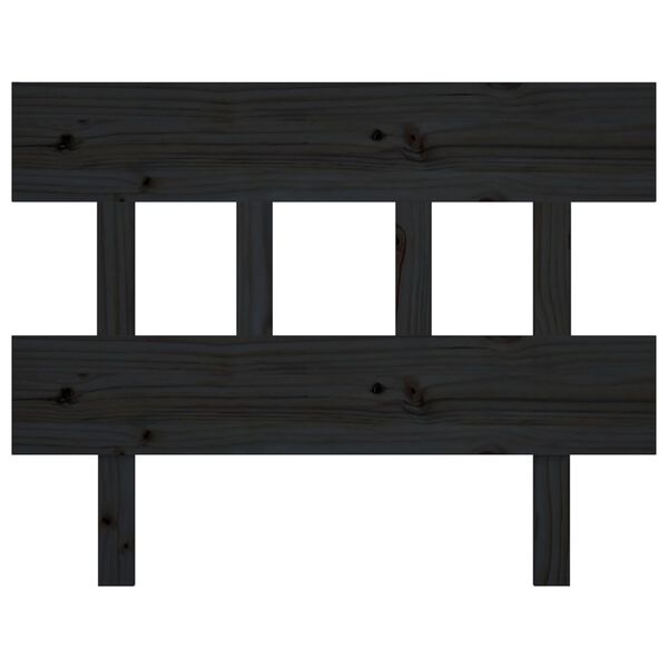 vidaXL Bett-Kopfteil Schwarz 78,5x3x81 cm Massivholz Kiefer