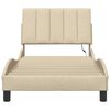 vidaXL Bettgestell ohne Matratze "Hanko" Creme 90x200 cm Stoff