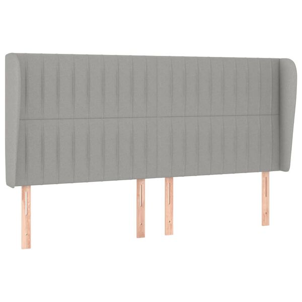 vidaXL Kopfteil mit Ohren Hellgrau 183x23x118/128 cm Stoff