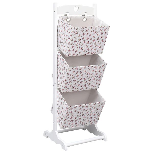 vidaXL 3-stufiges Korbregal Blumenmuster 35 x 35 x 102 cm Holz