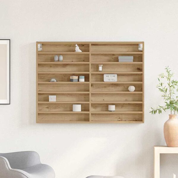 vidaXL Vitrine mit Regal Artisan-Eiche 100 x 8,5 x 75 cm Holzwerkstoff