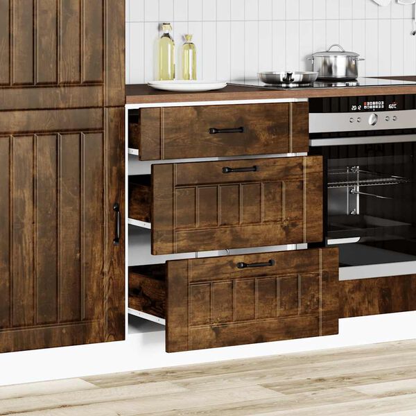 vidaXL K&uuml;chen-Unterschrank Lucca R&auml;uchereiche Holzwerkstoff