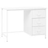 vidaXL Schreibtisch Industrie-Stil mit Schubladen Wei&szlig; 105x52x75 cm