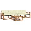 vidaXL Outdoor-Sofagarnitur mit Kissen 5 pcs Natur und Creme