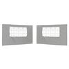 vidaXL Party Zelt Seitenteil 2 stk. 400 x 195 cm Hellgrau PE und Stahl