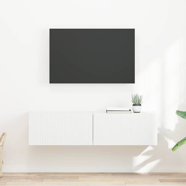 vidaXL TV-Wandschrank 2 pcs Wei&szlig; 60 x 31 x 29,5 cm Holzwerkstoff