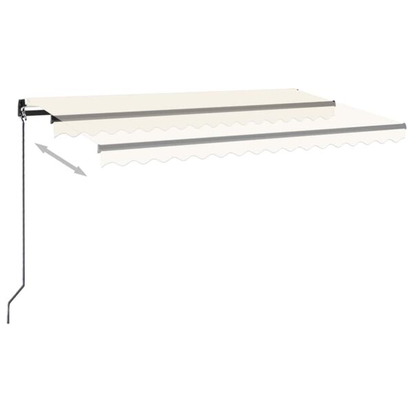 vidaXL Markise Manuell Einziehbar mit LED 400x350 cm Creme