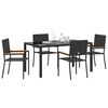 vidaXL Garten Essgruppe 5 pcs Schwarz Poly-Rattan