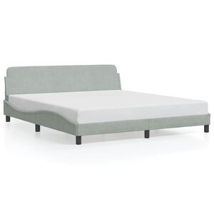 vidaXL Bettgestell "Dover" Hellgrau 180x200 cm Samt