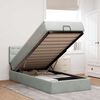 vidaXL Ottoman-Bett mit Matratze & LEDs Hellgrau 90x190 cm Samt