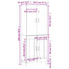 vidaXL Highboard Wei&szlig; 69,5x34x180 cm Holzwerkstoff