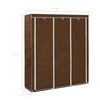 vidaXL Kleiderschrank mit F&auml;chern und Stangen Braun 150x45x175cm Stoff
