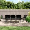 vidaXL 9-tlg. Garten-Essgruppe mit Kissen Poly Rattan und Stahl
