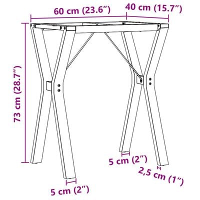 vidaXL Esstisch-Gestell in Y-Form 60x40x73 cm Gusseisen