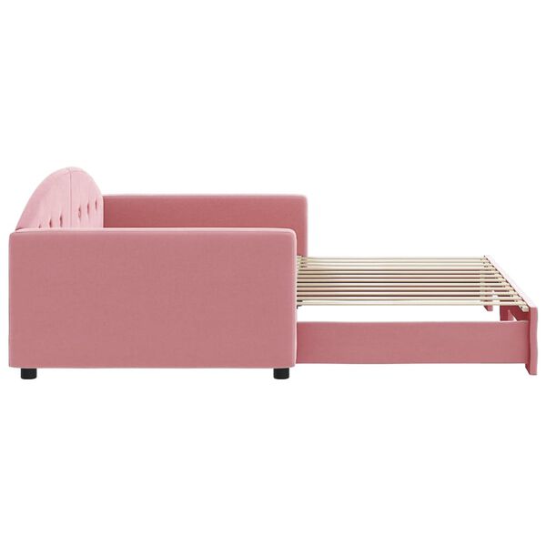 vidaXL Tagesbett Ausziehbar Rosa 100x200 cm Samt