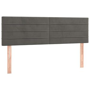vidaXL Kopfteile Dunkelgrau 144x5x78/88 cm Samt