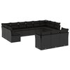 vidaXL 13-tlg. Garten-Sofagarnitur mit Kissen Schwarz Poly Rattan
