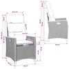 vidaXL Verstellbarer Gartenstuhl Schwarz und Creme 64 x 57,5 x 112 cm