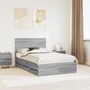 vidaXL Bettrahmen Graues Sonoma 120 x 200 cm Ingenieurs Holz