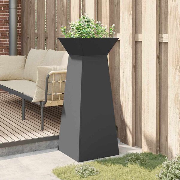 vidaXL S&auml;ulen Pflanzer Schwarz 40 x 40 x 100 cm