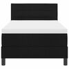 vidaXL Boxspringbett mit Matratze mit LED Schwarz 80 x 200 cm Stoff