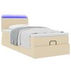vidaXL Ottoman-Bett mit Matratze & LEDs Creme 100x200 cm Stoff