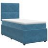 vidaXL Boxspringbett mit Matratze mit Kopfteil Blau 90 x 190 cm Samt