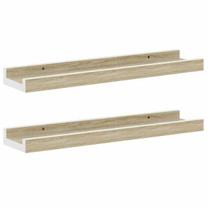 vidaXL Wandregale 2 Stk. Wei&szlig; und Sonoma-Eiche 40x9x3 cm