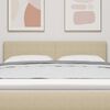 vidaXL LED Kopfteil mit LED-Lichtleisten Grau-Gr&uuml;n 144 cm Polyester