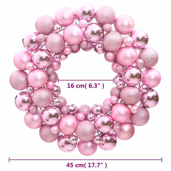 vidaXL Weihnachtskranz Rosa 45 cm Polystyrol
