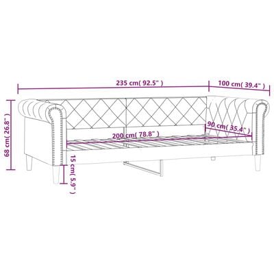 vidaXL Tagesbett Creme 90x200 cm Kunstleder