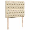 vidaXL Ottoman-Bett mit Matratze Creme 120x200 cm Stoff