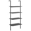 vidaXL Leiterregal mit 4 B&ouml;den Schwarz 64x35x152,5 cm