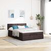 vidaXL Ottoman-Bett mit Matratze Dunkelbraun 140x200 cm Stoff