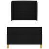 vidaXL Boxspringbett mit Matratze Dunkelgrau 90x190 cm Schwarz Stoff
