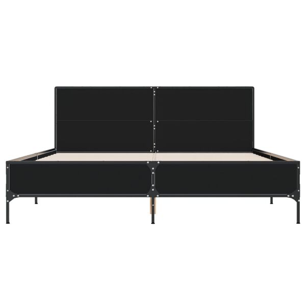 vidaXL Bettgestell Schwarz 150x200 cm Holzwerkstoff und Metall