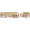 vidaXL Outdoor-Sofagarnitur 7 Stk. Natur und Beige