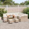vidaXL Garten-Sofa-Set mit Kissen 13 pcs Beige Poly Rattan