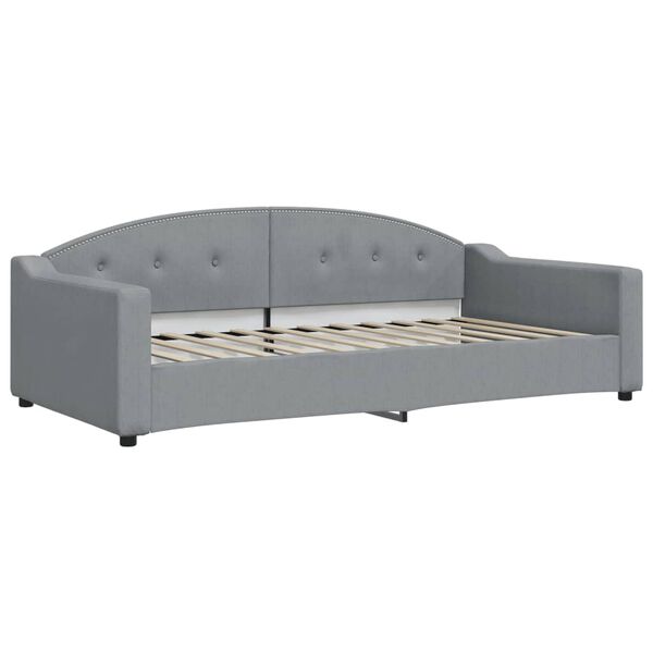 vidaXL Tagesbett mit Matratze Hellgrau 100x200 cm Stoff