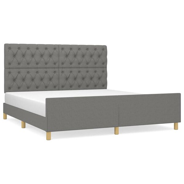 vidaXL Bettgestell ohne Matratze Dunkelgrau 160x200 cm Stoff