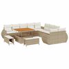 vidaXL Garten-Sofa-Set mit Kissen mit Speicher 13 pcs Beige und Creme