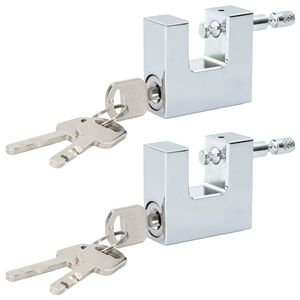 vidaXL Vorh&auml;ngeschloss 2 pcs Silber 5 x 1,9 x 4,5 cm Eisen