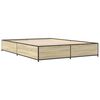 vidaXL Bettgestell Sonoma-Eiche 120x200 cm Holzwerkstoff und Metall