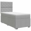 vidaXL Boxspringbett mit Matratze Hellgrau 100 x 200 cm Stoff